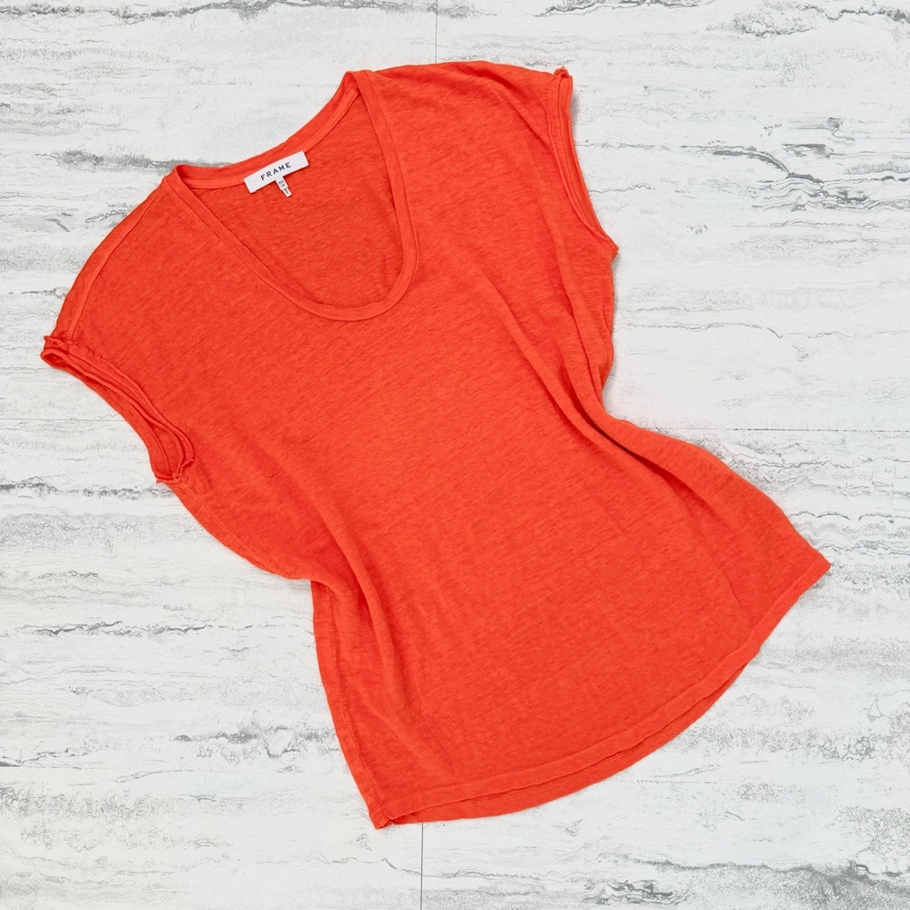 FRAME Easy Scoop Linen Top